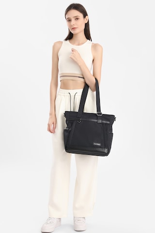 Smart Bags Siyah Twill Dimi Kumaş Büyük Boy Uzun Askılı Günlük Kadın Omuz Çantası