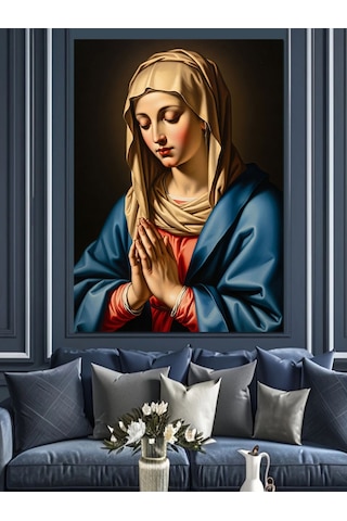 Ahşap Tablo Dua Eden Meryem Ana