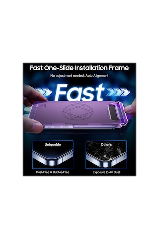 Apple iPhone Uyumlu 15 Pro Max Ekran Koruyucu Hayalet Cam Otomatik Kolay Kurulum Aparatlı Ekran Camı Fit-easy
