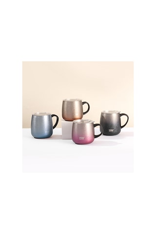 Tyeso Napoli Mug Vakumlu Paslanmaz Çift Duvarlı Termal Kapaklı 355ml Pembe