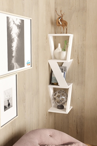 Defne Köşe Raf Duvar Rafı Atlantik Çam