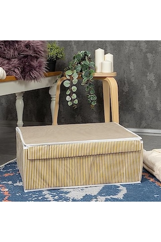Çok Amaçlı Düzenleyici Kapaklı Sandık Tipi Kutu Hurç Organizer 50 X 40 X 19 Kahverengi