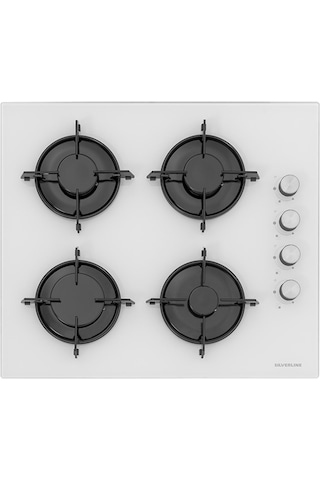 Silverline BO65E1W01-CS5349W01-3481 Flam Beyaz Cam Ankastre Set