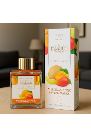 Kavun Mango Kokulu Çubuklu Oda Kokusu 100 Ml Tropikal Ve Tatlı Ferahlık Mango