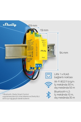 Shelly Pro Rgbww Pm Akıllı Led Renk Ve Parlaklık Kontrol Rölesi
