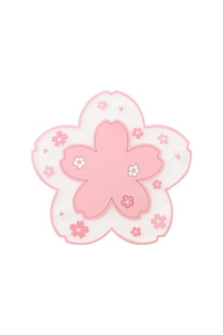 Pembe Pvc Çiçek Yalıtım Fincan Şekli Kaymaz Isı Kahve Paspasları Çay Altlığı S Pembe