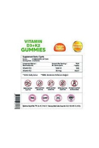 Validus Vitamin D3 1000 Iu K2 50 Mcg 60 Gummies
