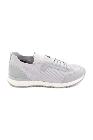 Bambi Gri Hakiki Deri Erkek Sneaker E01730580382