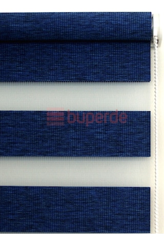 Buperde Lacivert Bambu Zebra Stor Perde