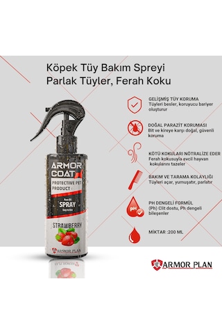 Armor Coat Köpek Bakım Spreyi Çilek Kokulu 200 ML