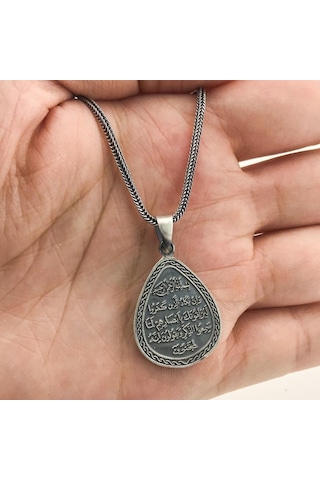 925 Ayar Gümüş Kıtmir ve Nazar Dualı Erkek Kolye 554265171