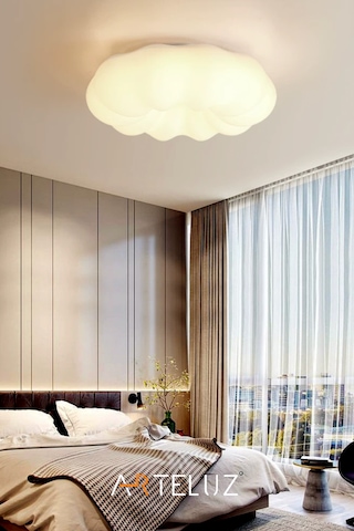 Luxury Bulut Model Modern Plafonyer Avize 45 Cm Beyaz
