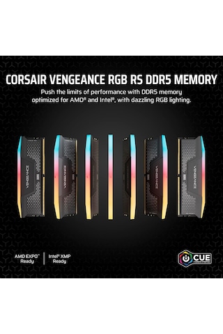 Vengeance Rgb Rs Ddr5 Ram 32gb 2x16gb 6000mhz Cl36-44-44-96 1.35v Amd Expo Intel Xmp Bilgisayar Masaüstü Belleği -