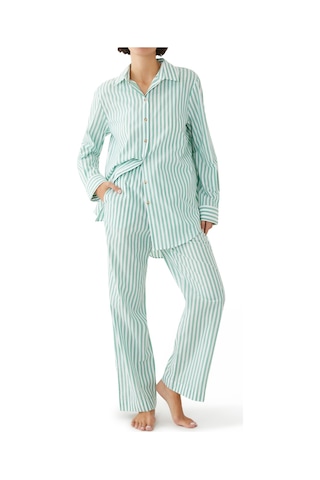 Asceno Şık Pamuklu Pijama Üstü Yeşil