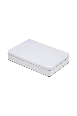 Beyaz Metal Kutu 30x20x4,5 Cm