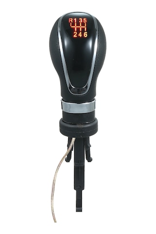 Samdoo Opel Astra İçin Led Işıklı 6 Vitesli Vites Topuzu - Siyah Kırmızı Işık Siyah