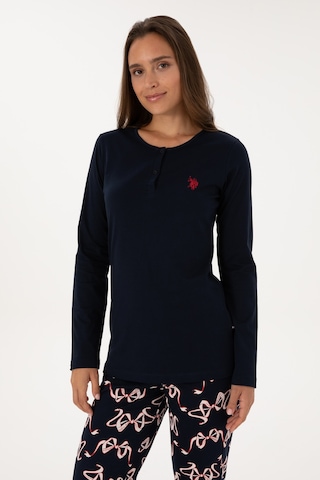 U.S. Polo Assn. Kadın Lacivert Yılbaşı Temalı Pijama Takımı 50318894-VR033