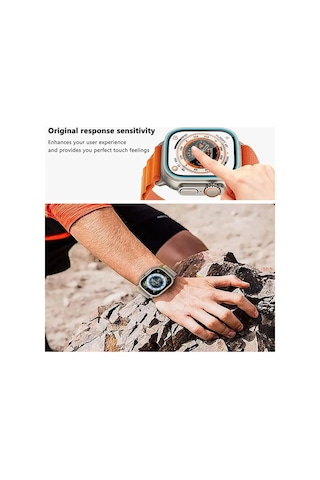 Apple Watch Ultra 49mm Uyumlu Kolay Kurulum Aparatlı Temperli Cam Ekran Koruyucu
