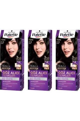 Palette Göz Alıcı Renkler Saç Boyası Siyah 3'lü