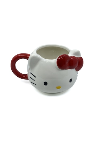 Porselen Kedi Kitty Kupa Beyaz