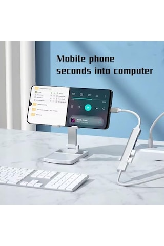 4 Port Usb Çoklayıcı Ve Type-c Adaptör 2 İn 1 Multi Usb 3.0 Hub, Macbook Pro/air Ve Type-c Cihazlar İle Uyumlu, Otg Destekli Usb Dönüştürücü Acı Kahverengi