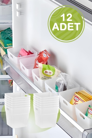 Mithra Life 12 Adet Buzdolabı Kapak İçi Düzenleyici Ve Banyo Organizer Mıt1104 Şeffaf