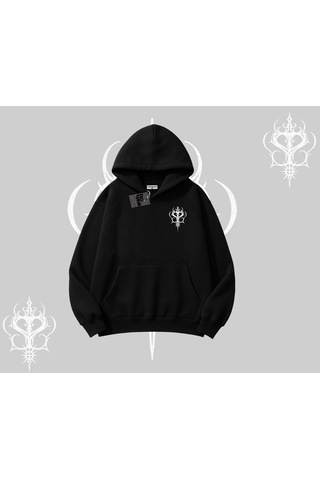 Paw Sitive Kedi Arka Baskılı Kapşonlu Sweatshirt