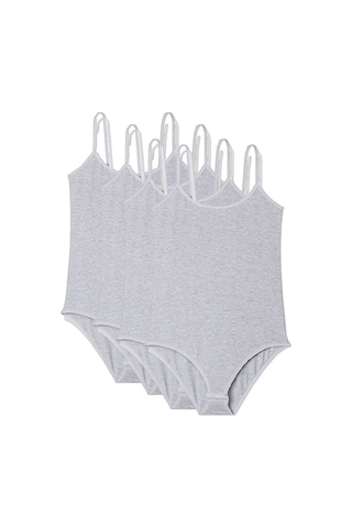 Beyaz Renk 12'lü Paket Seher Ip Askılı Kadın Çıtçıtlı Body 001