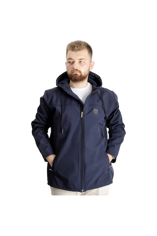 Mode Xl Erkek Softshell Parcalı Kapsonlu Mont 21235 Lacivert 001