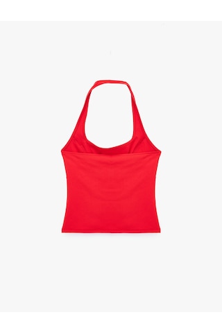 Koton Toka Detaylı Slim Fit Kolsuz Halter Yaka Bluz Kırmızı 6sal30306ık