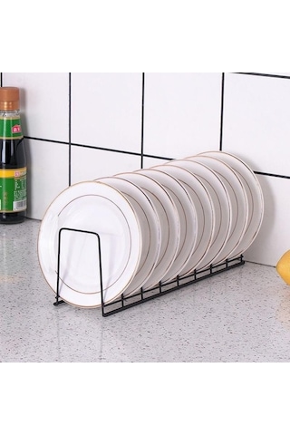Pazly Basit Siyah Plaka Kurutma Rafı Mutfak Kapağı Organizatör Servis Tepsileri İçin Bulaşık Sepeti 56603515 Siyah