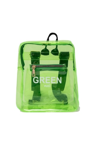 Renkli Şeffaf Mini Sırt Çantası Yeşil