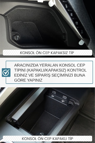 Peugeot 3008 Iıı / P64 Uyumlu Konfor Seti - Araç İçi Eşya Ceplerine Özel Kumaş Kaplama Allure / Kapaksız Cep