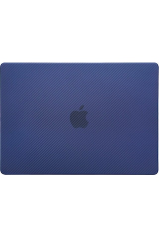 Arabulalaca Apple Uyumlu MacBook Pro 14 A2779 2023 Karbon Desenli Kılıf Mavi