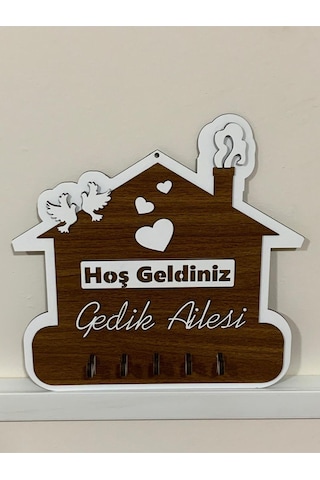 Hoş Geldiniz Kişiye Özel Anahtar Askısı, Anahtarlık