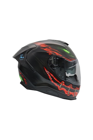 Nexx Y.100R Night Rider Kapalı Motosiklet Kaskı Kırmızı - Mat Siyah