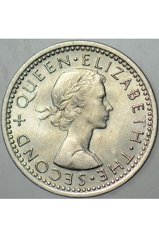 Yeni Zelanda 3 Pence 1962 Kraliçe Iı. Elizabeth. Çil -