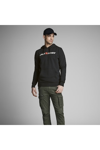 Jack & Jones Sweat Hood Corp Old Logo 12137054-Blk (385455090) Siyah