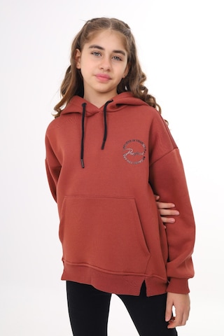 Toontoy Kız Çocuk Baskılı Sweatshirt Kiremit