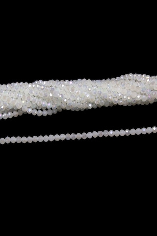 6 Mm Süt Beyazı Kristal Cam Boncuk 1 Dizi - 80-85 Adet