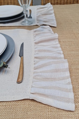 Amerikan Servisi Fırfırlı Retro 2 Lü Kahverengi