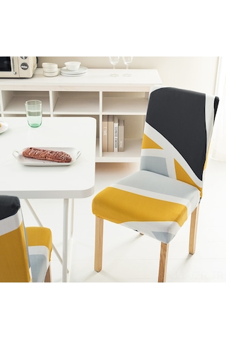 Geeroyoo Akıllı Ev Dekoru: Akrilik Mediterren Desenli Tüm Mevsimler İçin Tam Kaplama Lastikli Sandalye Kılıfı Orta Kalınlık, Dayanıklı DiğER