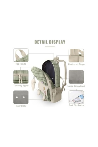 Willowhaven 5 Adet Kawaii Sırt Çantası Kızlar İçin Estetik Set Yeşil