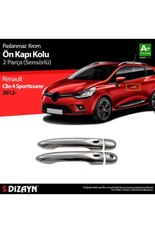 S-Dizayn Renault Clio 4 Sporttourer Krom Kapı Kolu 2 Kapı Sensörlü 2012 Üz