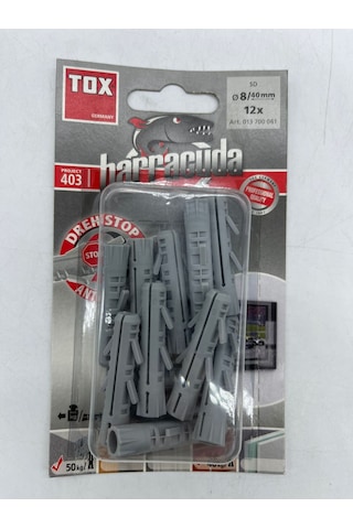 Tox Barracuda Plastik Dübel 8X40 Mm 12 Adet