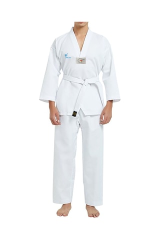 Acemi Beyaz Yaka Taekwondo Elbisesi Tekvando Elbisesi Dobok Beyaz