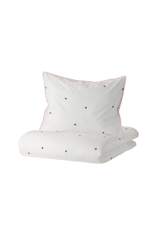 Ikea Vankrets Tek Kişilik Nevresim Takımı 150 X 200 Cm Beyaz - Siyah - Pembe Çok Renkli