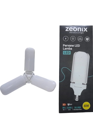 Zeonix 40w 3 Kanatlı Pervane Ampul Açık Gri