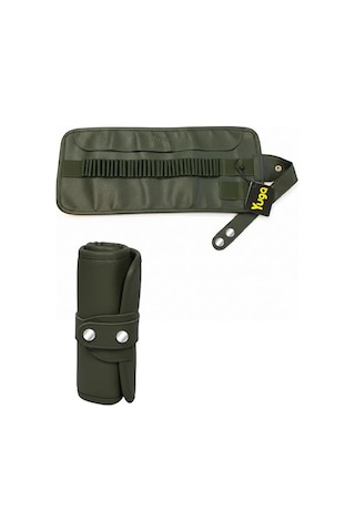 Yuga Suni Deri 36 Gözlü Rulo Kalemlik Yeşil Yeşil