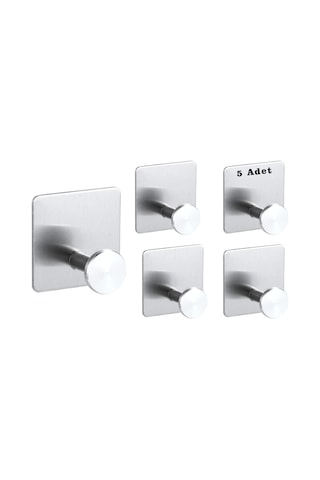 Ardini Kendinden Yapışkanlı Askılık Krom 07 Pakette 5 Adet Çok Renkli